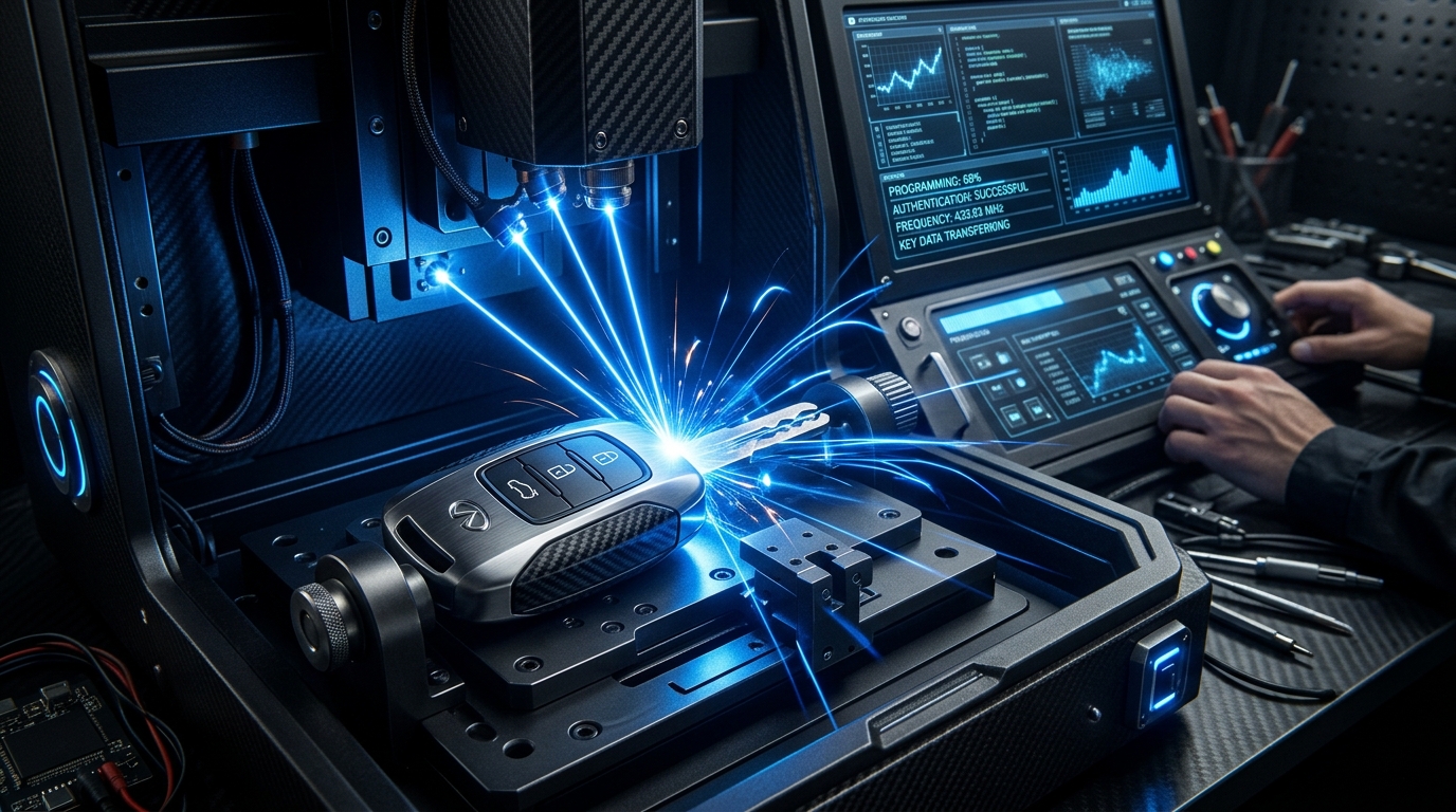 Professzionális autókulcs másolás és programozás laser kódolóval